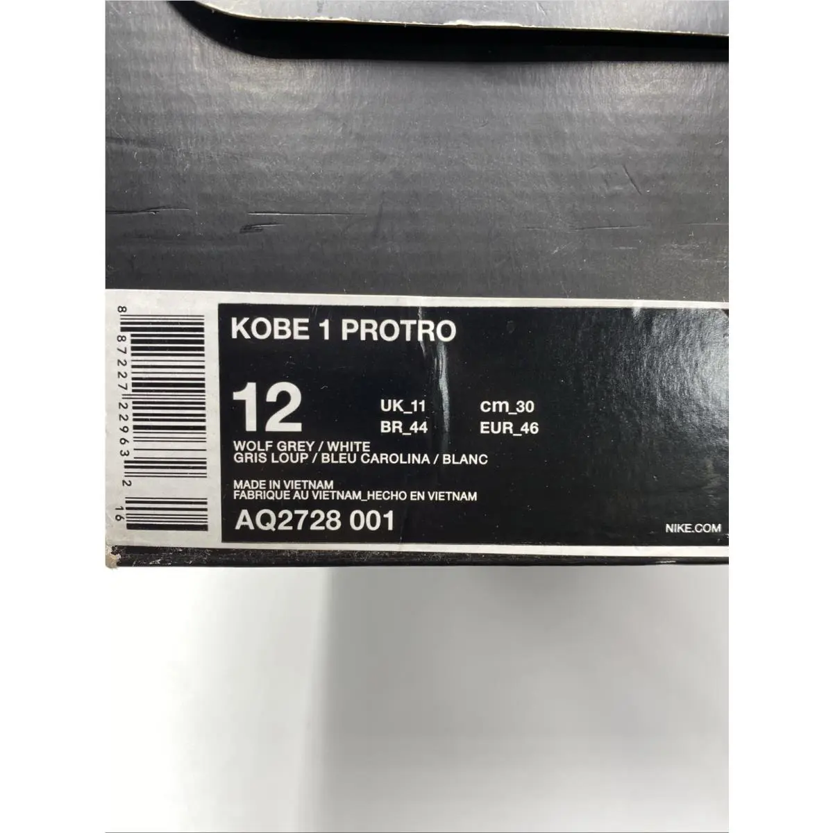 Nike shoes - Nike Kobe 1 - Kobe - AQ2728 001 - Wolf Grey/White (UPC: 887227229632) 8