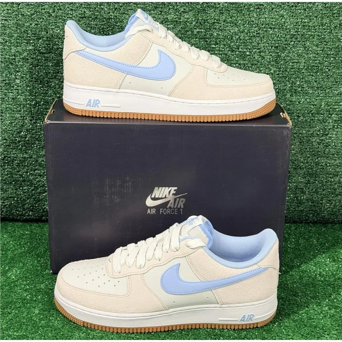 Nike Air Force 1 07 LV8 Men`s Shoes Size 10.5 Photon Dust Psychic Blue White