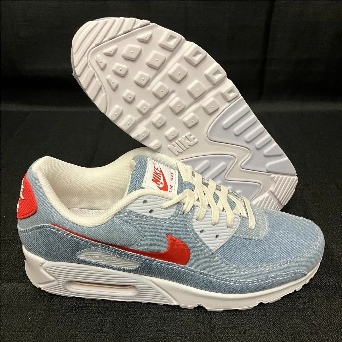 Nike shoes - Air Max 90 Denim - Air Max Denim - DV2120 900 - White Blue Denim Habanero Red 2