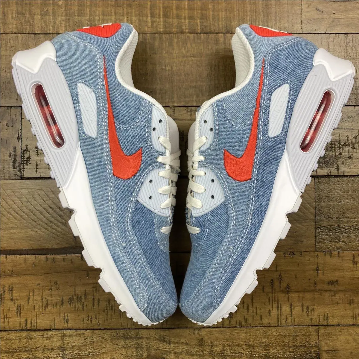 Nike shoes - Air Max 90 Denim - Air Max Denim - DV2120 900 - White Blue Denim Habanero Red 3