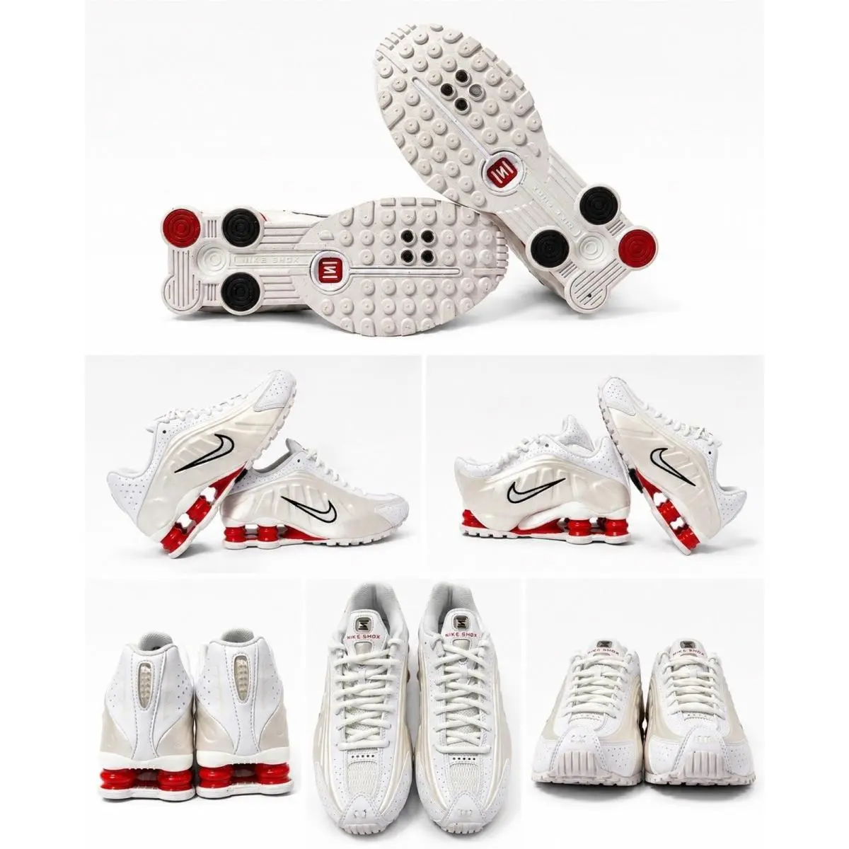 Nike Shox R4 Wmns Size 6 White Phantom Picante Red Running Shoes