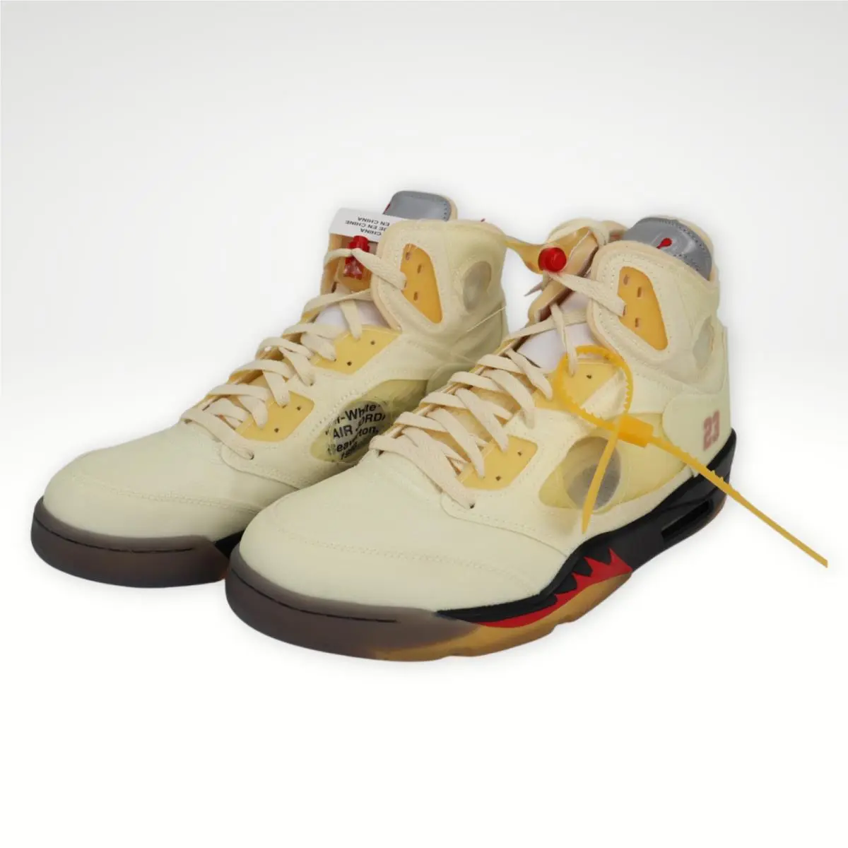 Nike Air Jordan 5 Retro SP Off-white Shoes Sail Fire Red DH8565-100 Size 12.5 DS