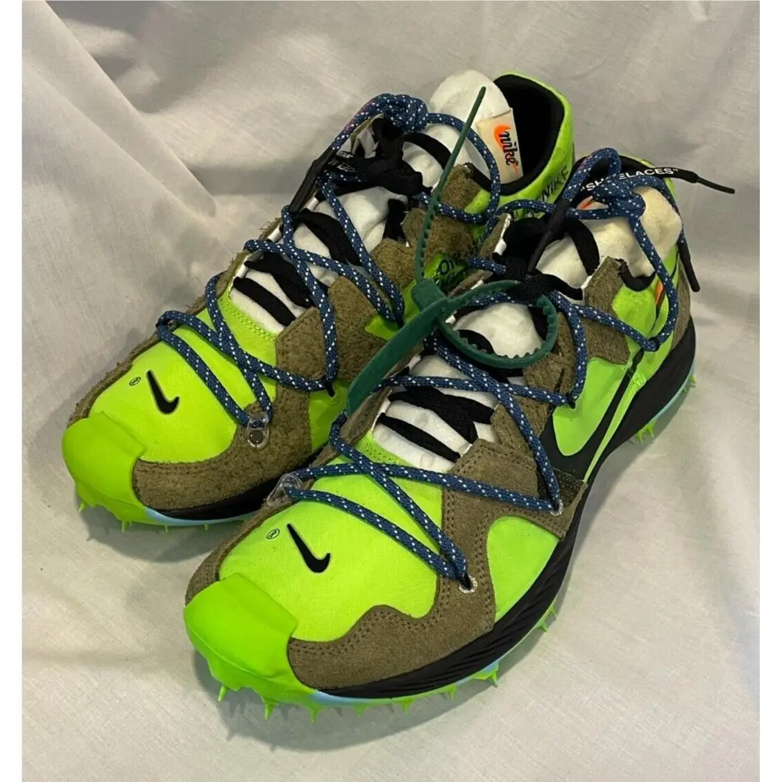 Nike Zoom Terra Kiger 5 x Off White Womens 13.5 Electric Green Silver CD8179 300