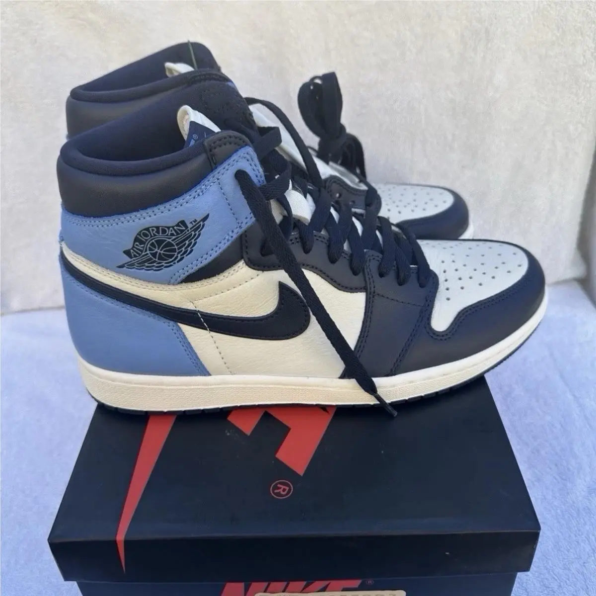 Nike shoes - Air Jordan 1 - Air - 555088-140 - Blue, Manufacturer: Sail/Obsidian/University Blue (UPC: 0193150368615) 1