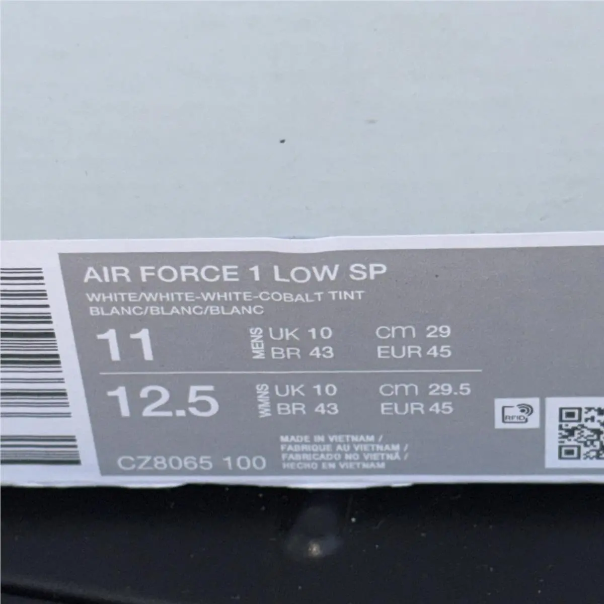 Nike shoes - Nike Air Force 1 - Air Force - CZ8065-100 - White, Manufacturer: White/White/Cobalt Tint/White 8