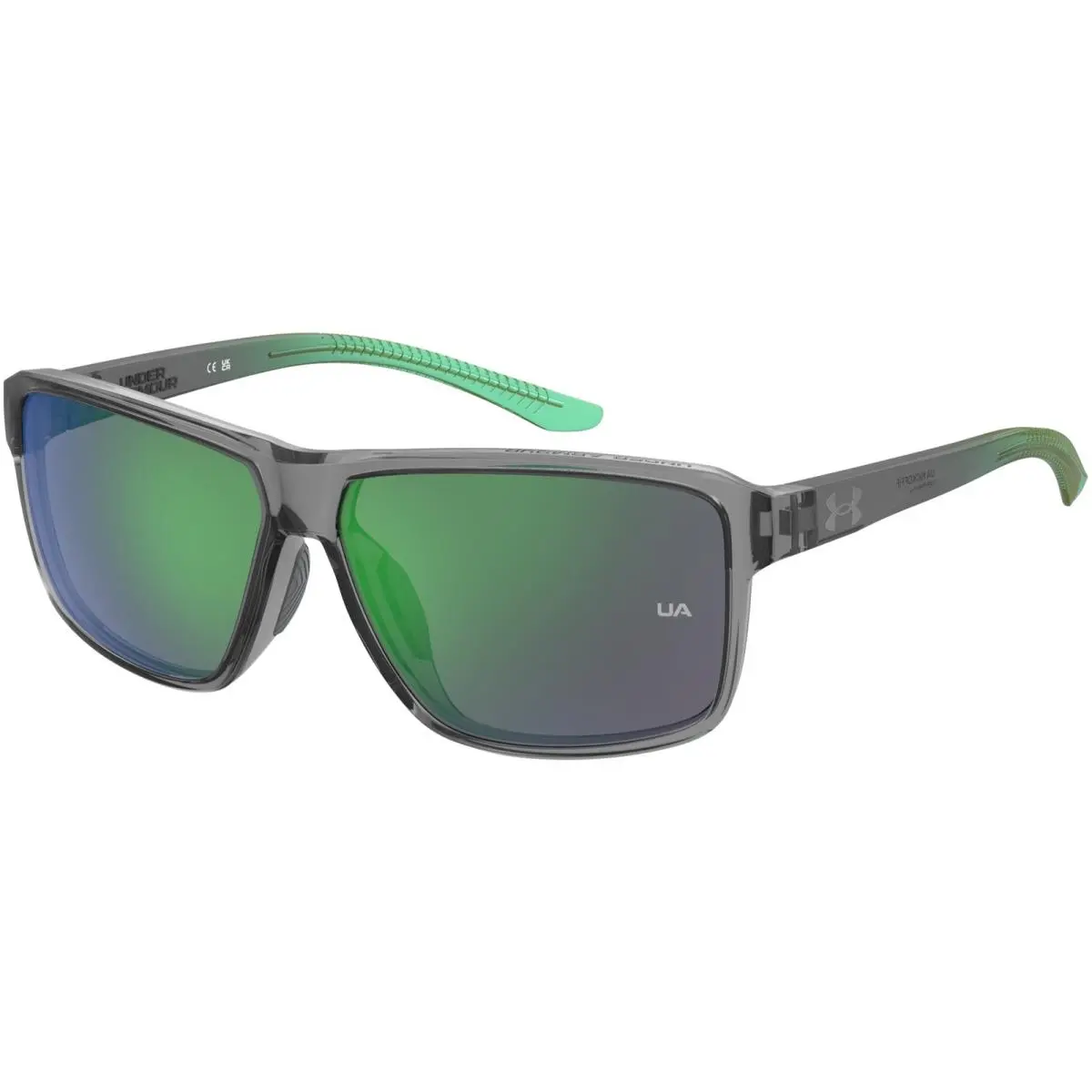 Under Armour Kickoff Rectangle Sunglasses w/ Mirror Lens