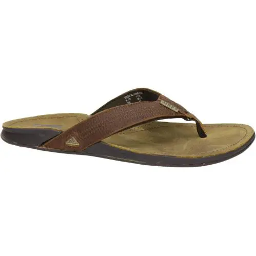 Men`s J-bay Iii Leather Sandals Flip Flop Noche Camel Dark Brown RB002616 by Reef