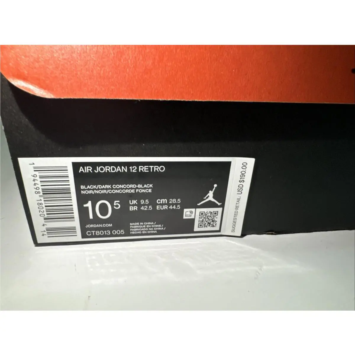 Nike shoes - Air Jordan 12 - Air - CT8013-005 - Black (UPC: 0194498180150) 0