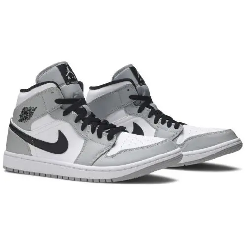 Nike Air Jordan 1 Mid `smoke Grey` Men`s Size 10 Black White 554724-092 - Grey