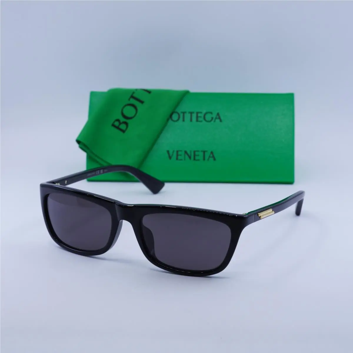 Bottega Veneta BV1328SA 001 Shiny Black/grey 58-19-135 Sunglasses