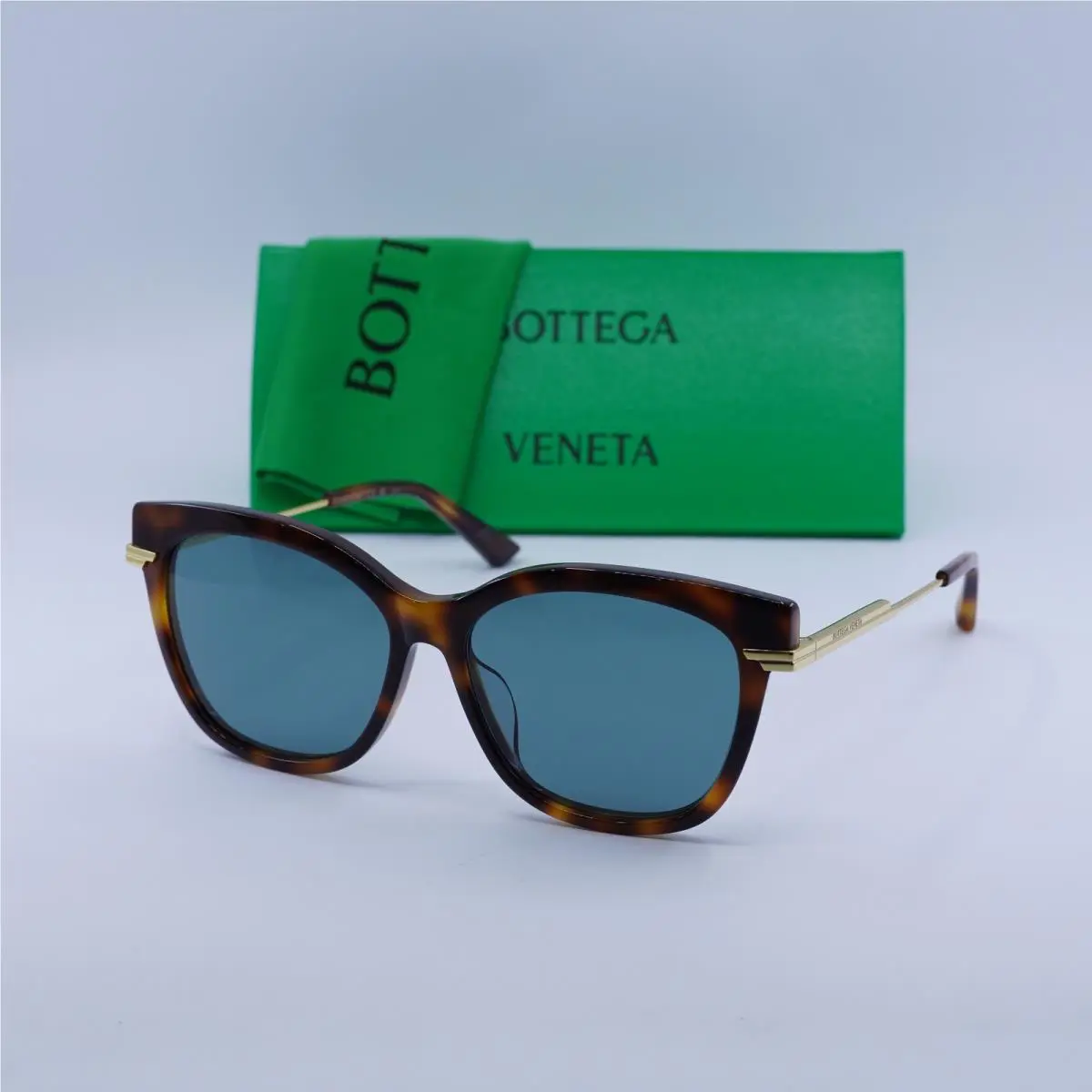 Bottega Veneta BV1296SA 003 Havana/gold/green 57-15-145 Sunglasses