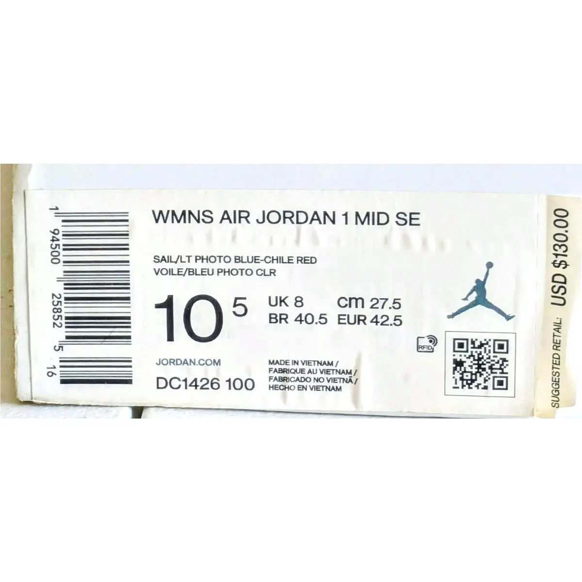 Nike shoes - Air Jordan 1 - Air - DC1426-100 - White (UPC: 0194500258525) 5