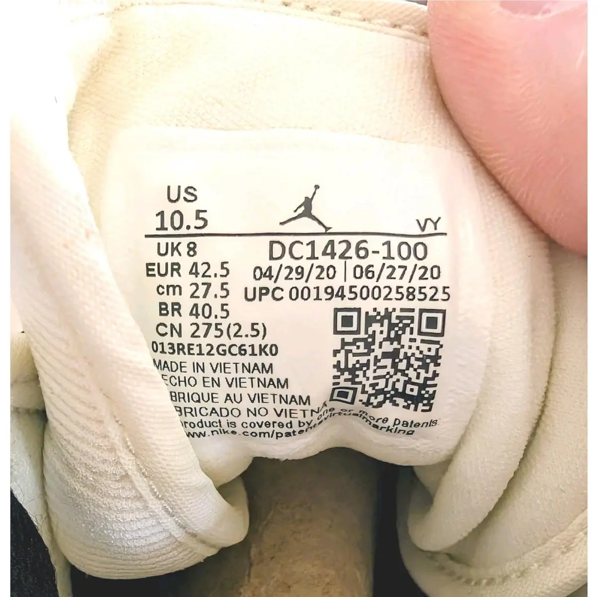 Nike shoes - Air Jordan 1 - Air - DC1426-100 - White (UPC: 0194500258525) 6