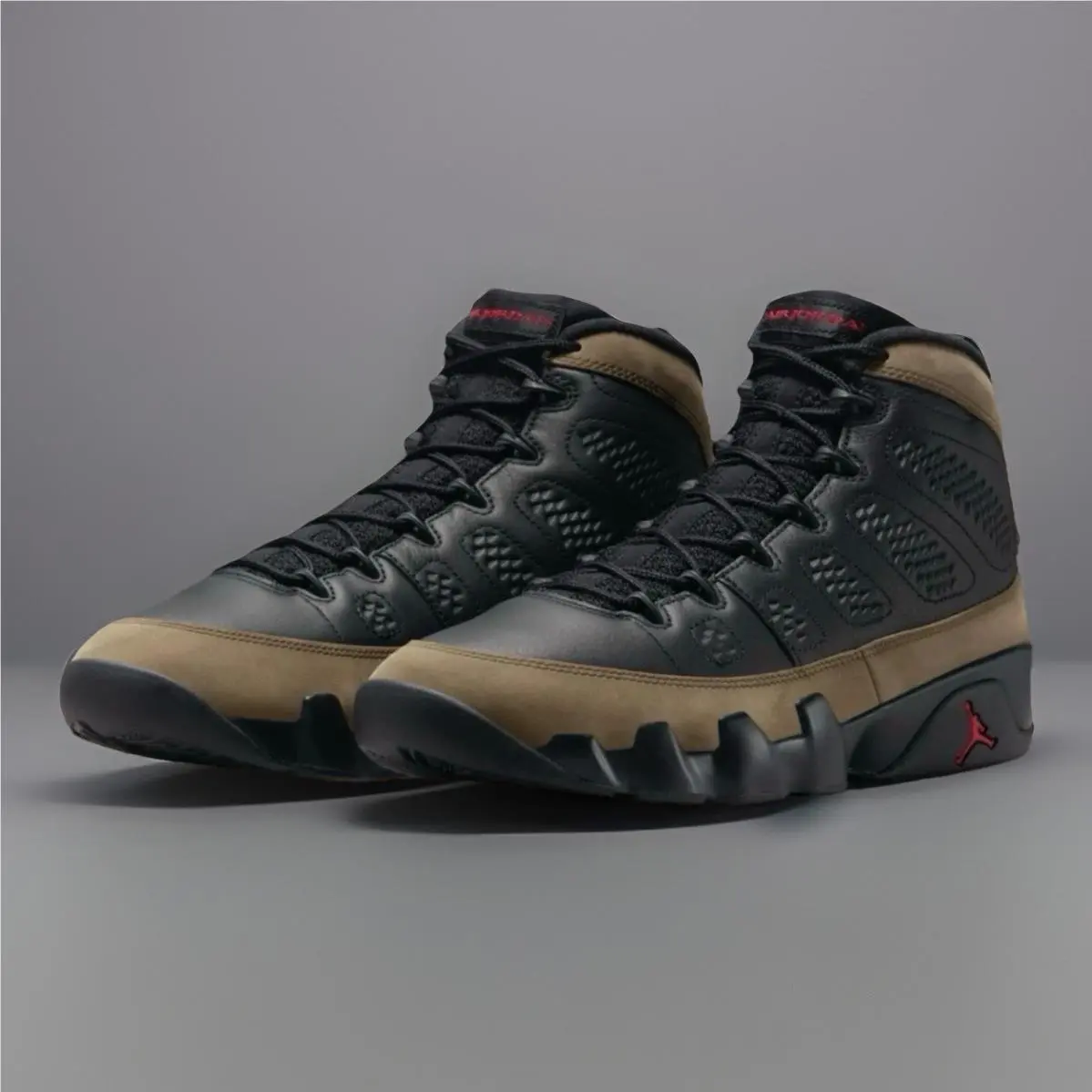 Nike shoes - Air Jordan 9 Retro - Air Retro - HV4794 030 - Black / True Red-Light Olive (UPC: 197602475586) 3