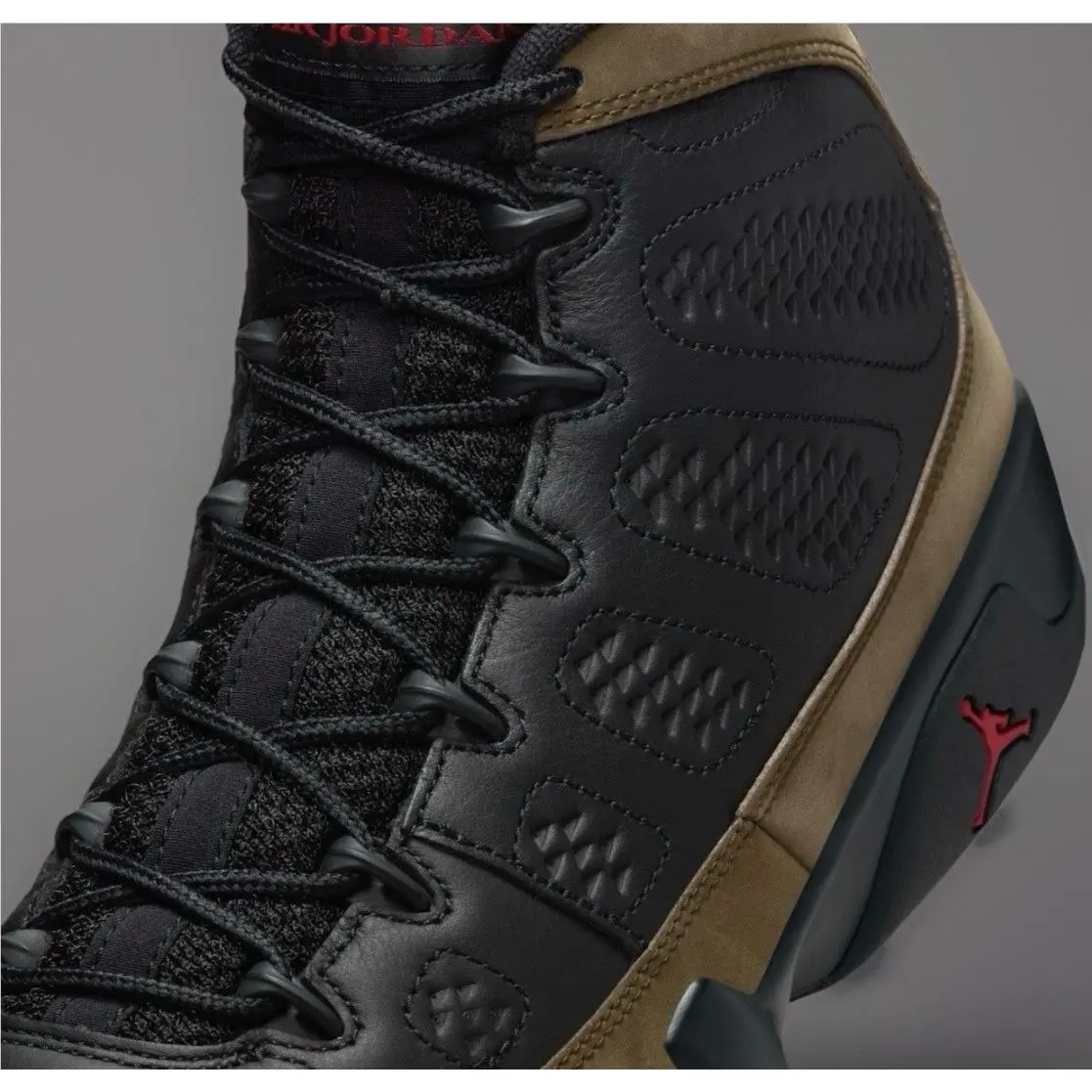 Nike shoes - Air Jordan 9 Retro - Air Retro - HV4794 030 - Black / True Red-Light Olive (UPC: 197602475586) 4