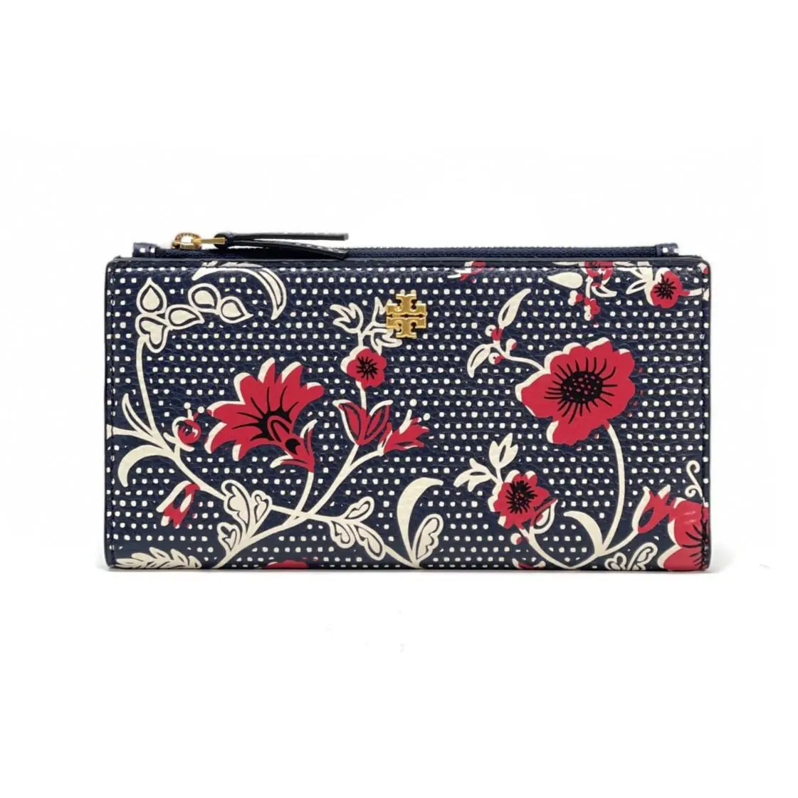 Women`s Slim Bifold Wallet Blake - Navy/Red - 139541 by Tory Burch
