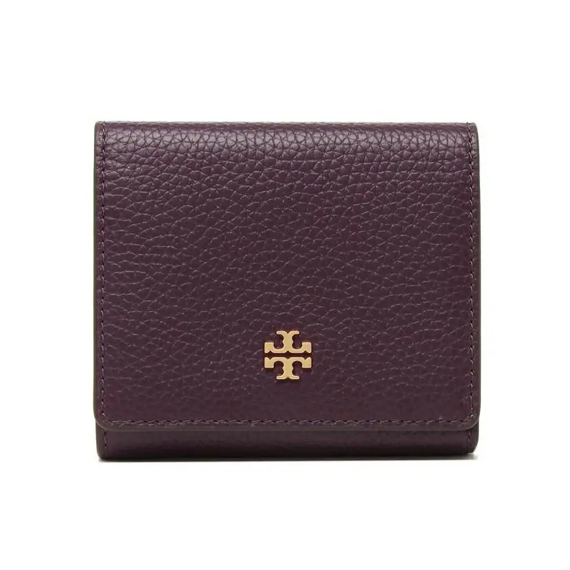 Women`s Blake Grace Leather Trifold Wallet Blake - New Plum - 75342 by Tory Burch