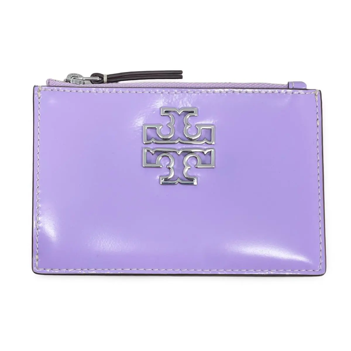 Tory Burch Women`s Britten Patent Zip Card Case Lavender 146744