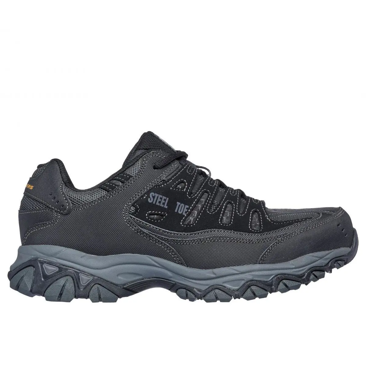 Skechers Work Men`s Relaxed Fit: Cankton ST Steel Toe Athletic Work Shoe - BLACK/CHARCOAL