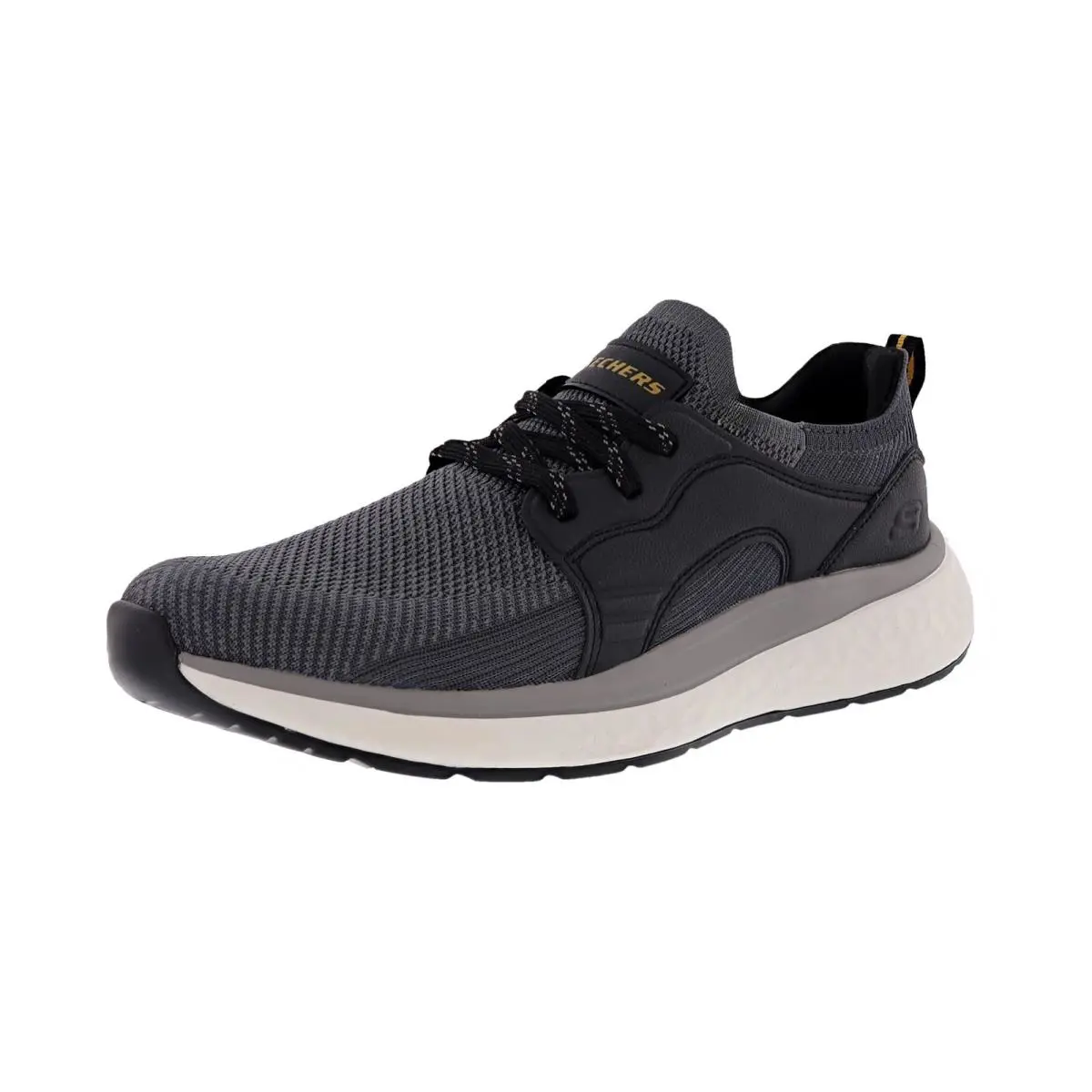 Skechers Men Relaxed Fit:lancer-dalton 210986/BKGY Laced Slip-on Walking Shoes - BLACK / GREY