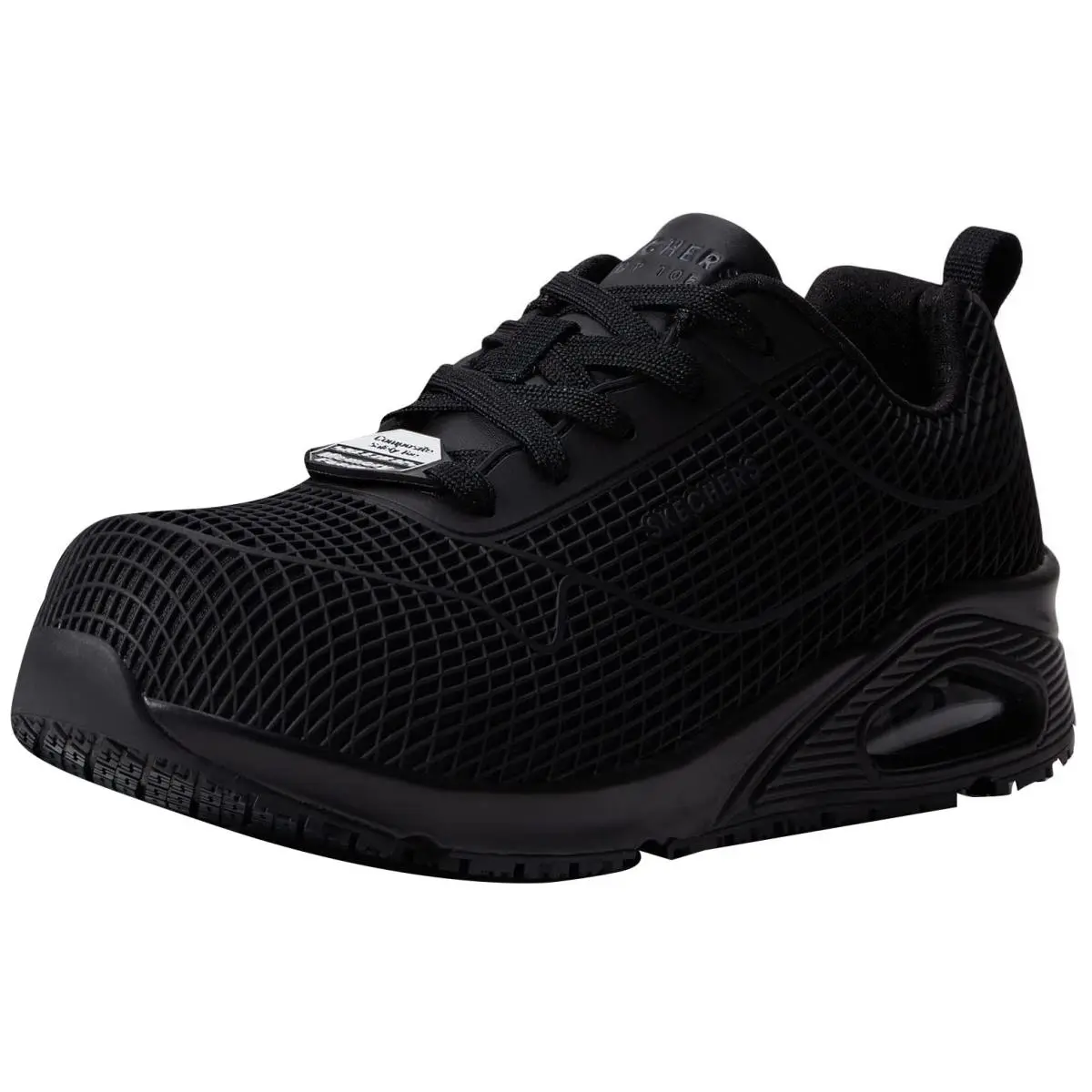 Skechers Work Uno Sr-jhansi Sneaker Women`s Oxford 8.5 B M US Black 108072