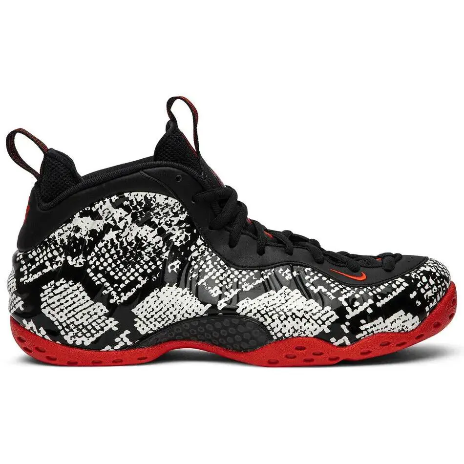 Nike Air Foamposite One Albino Snakeskin Sail Black Red 314996-101 Mens Size 8 - White