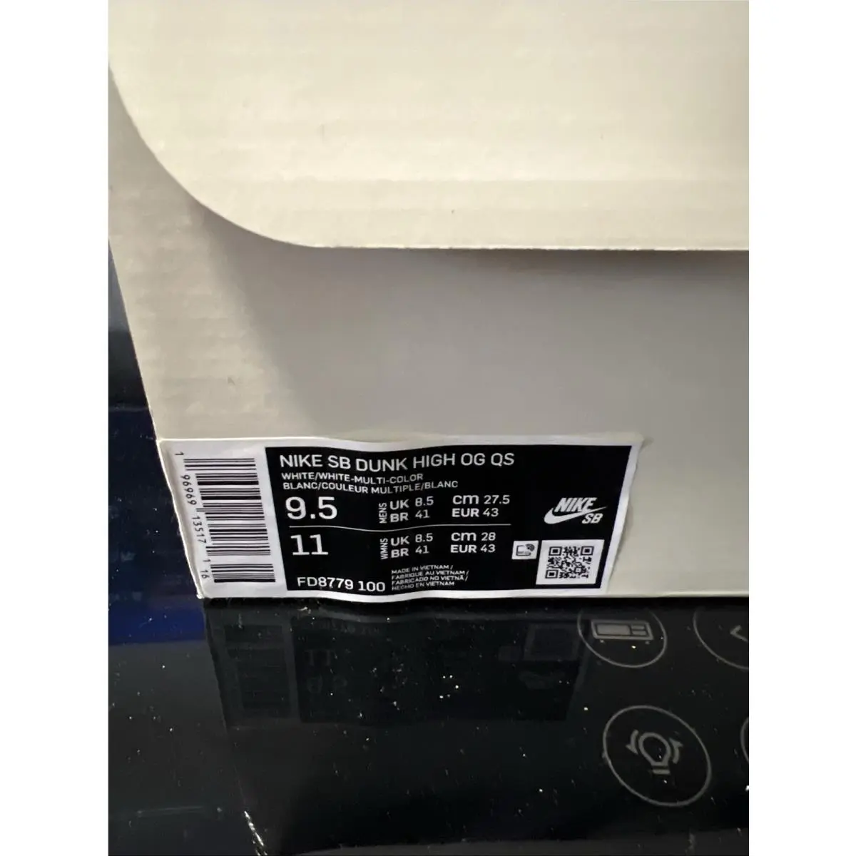 Nike shoes - Nike Dunk SB - Dunk - FD8779-100 - White, Manufacturer: White/White/Multi-Color 1