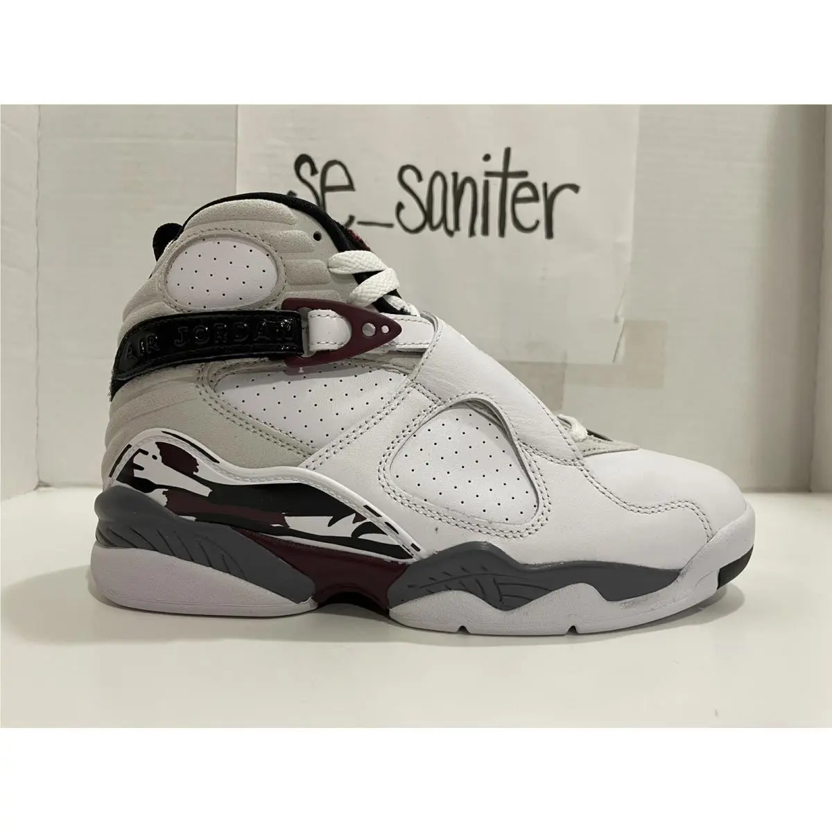 Nike Air Jordan 8 Retro Burgundy White Black CI1236-104 Women`s Size 9