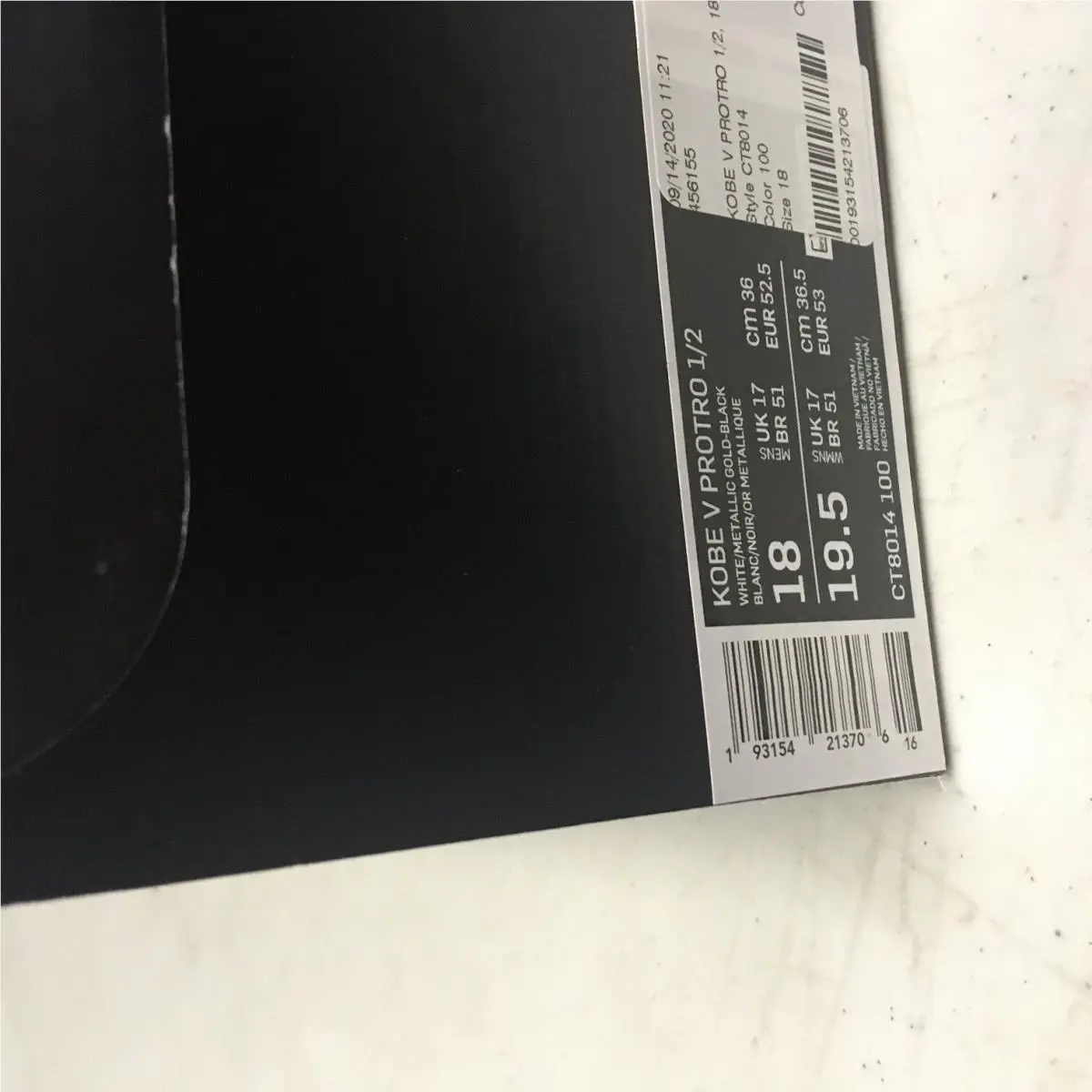 Nike shoes - Kobe 5 V Protro - Kobe Protro - CT8014-100 - White, Manufacturer: Black Gold 8