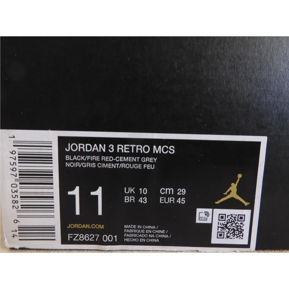 Nike shoes - Air Jordan 3 - Air - FZ8627-001 - Black (UPC: 197597035826) 6