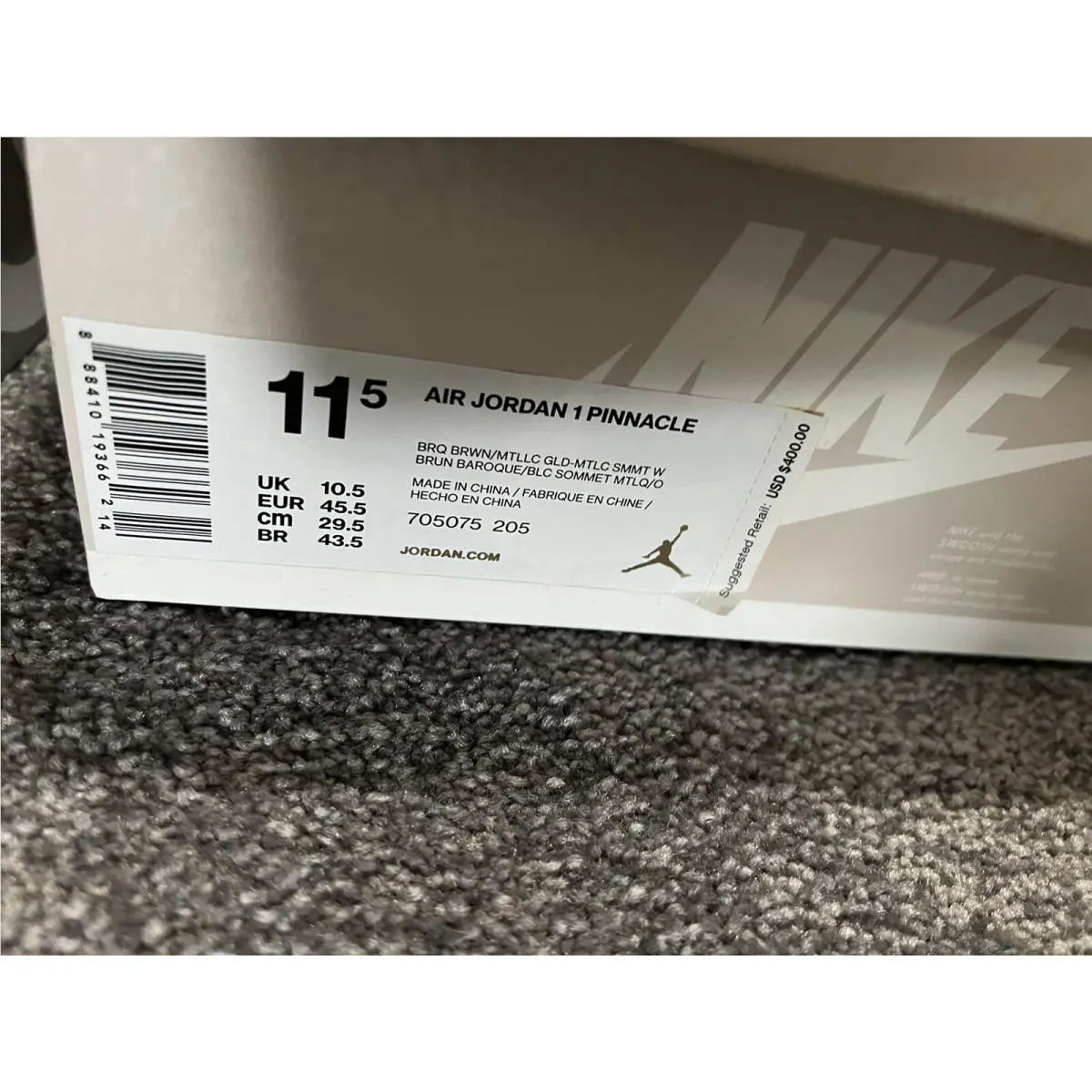 Nike shoes - Air Jordan 1 - Air - 705075-205 - Brown (UPC: 0888410193662) 2