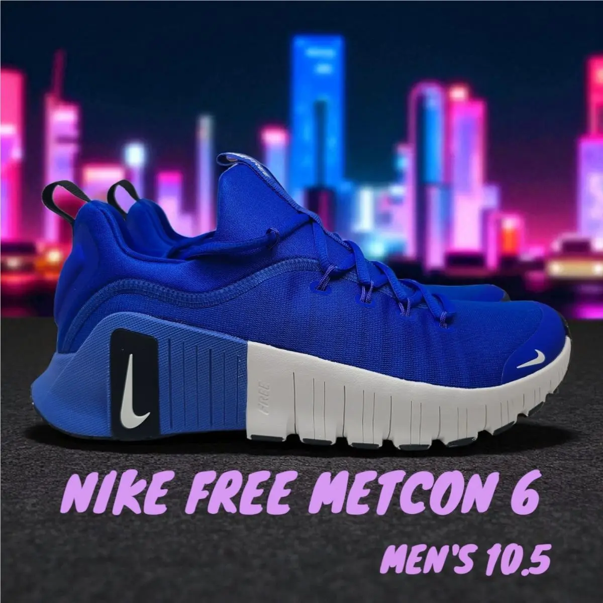 Nike Free Metcon 6 Workout Shoes Racer Blue Black White Men`s Size 10.5 - Racer Blue/Black/Summit White