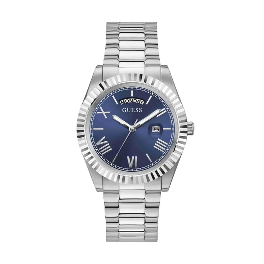 Guess Men`s Connoisseur Blue Dial Stainless Steel Watch - GW0265G7