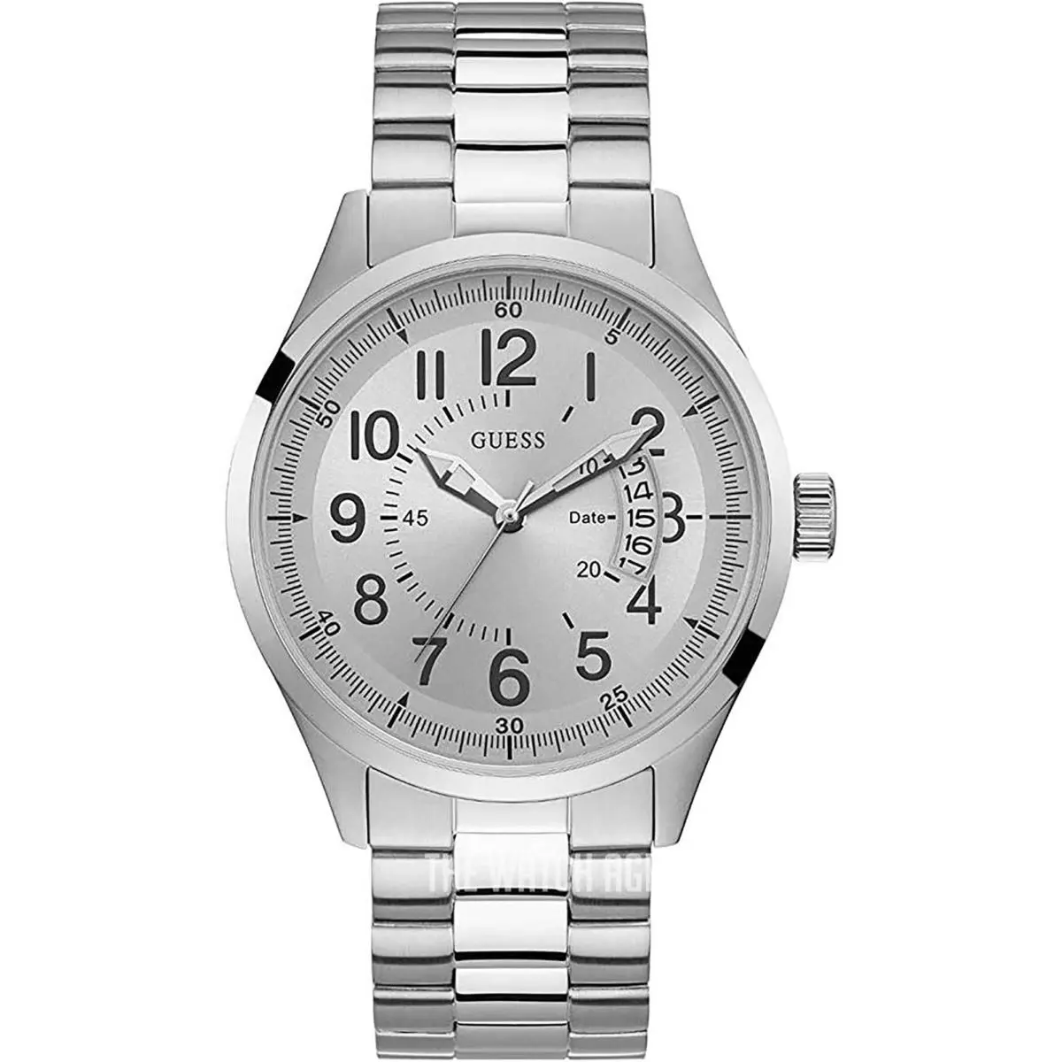 Guess W1245G1 Men Dress Casual Silver Tone Stainless Steel WR