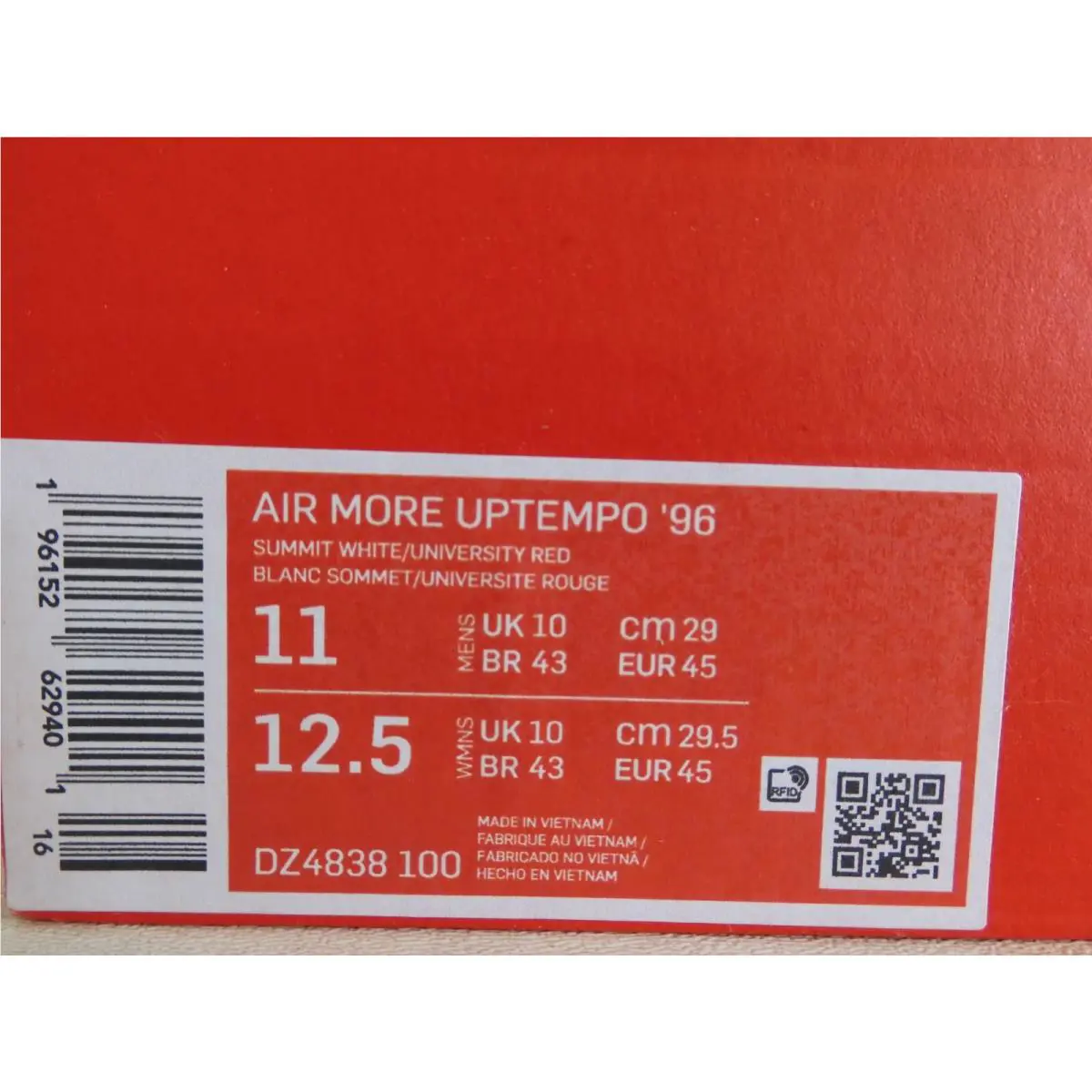 Nike shoes - Nike Air More Uptempo `96 - DZ4838-100 - White (UPC: 196152629401) 3
