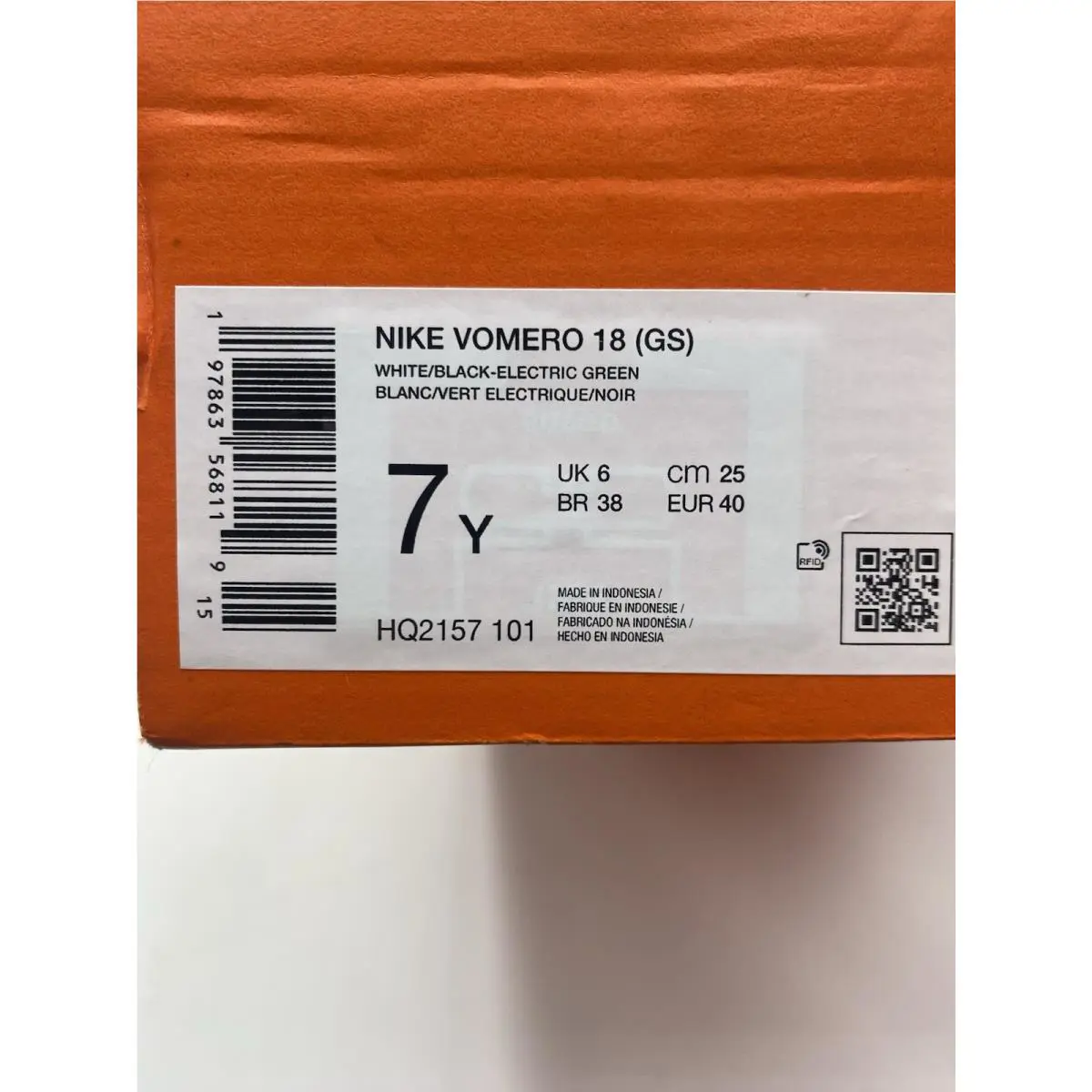 Nike shoes - Nike Vomero 18 - Vomero - HQ2157 101 - White/Black-Electric Green (UPC: 197863568119) 6