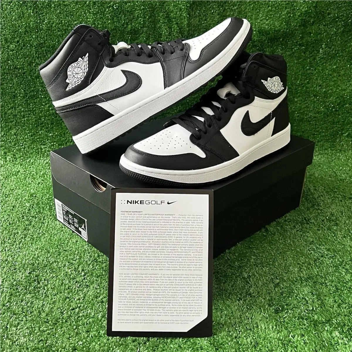 Nike Golf Air Jordan 1 High Retro Panda Mens 10 Black White DQ0660-101