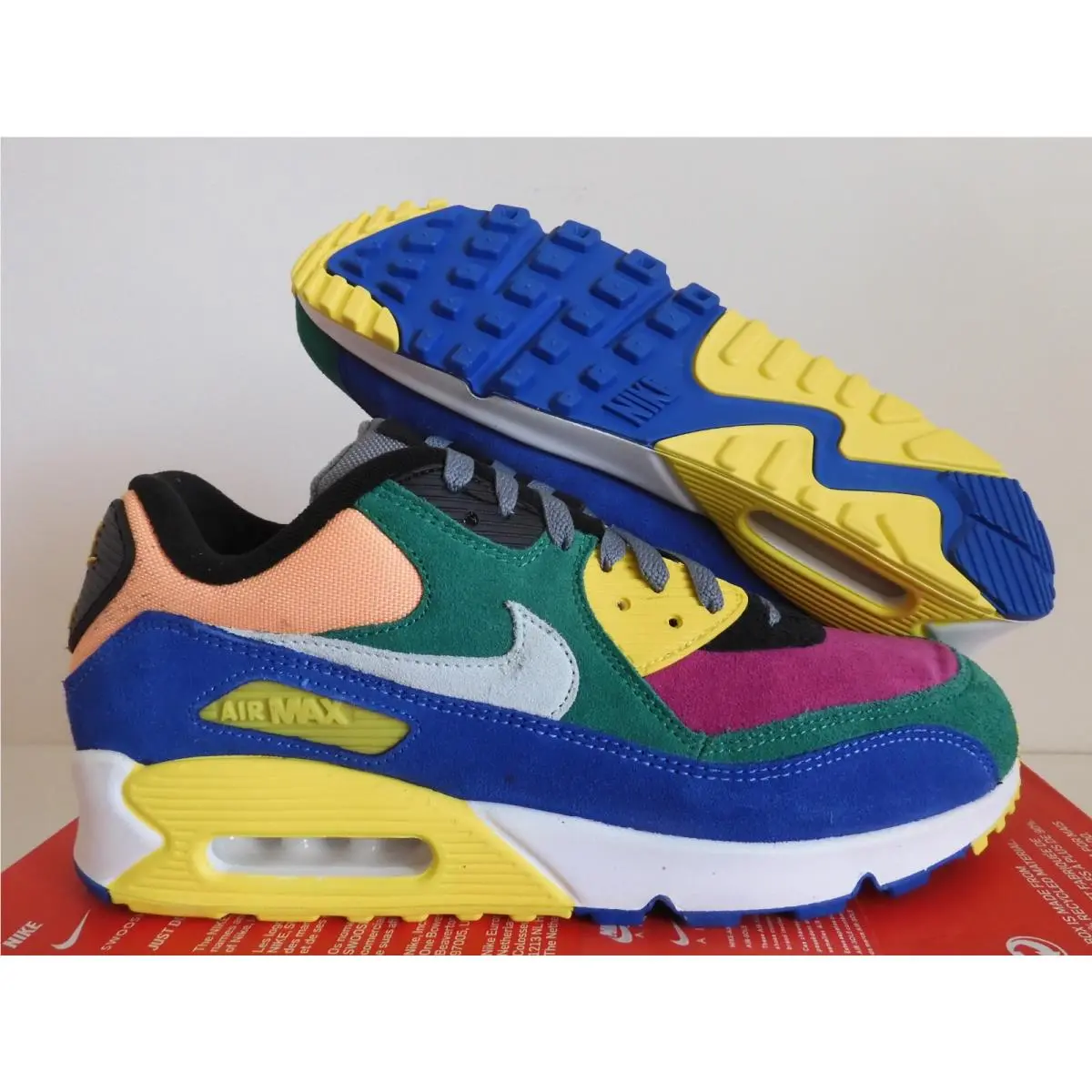 Nike Air Max 90 QS Viotech Multi Color Lucid Green-grey SZ 7.5 CD0917-300