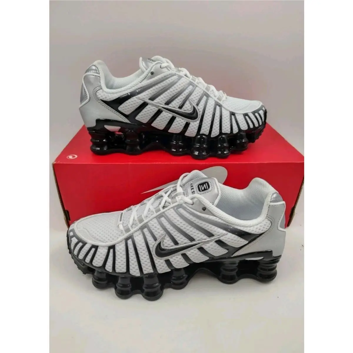 Nike Shox TL Tlx Full Shox Met Silver-white Womens Sz 6.5 HQ4049-001