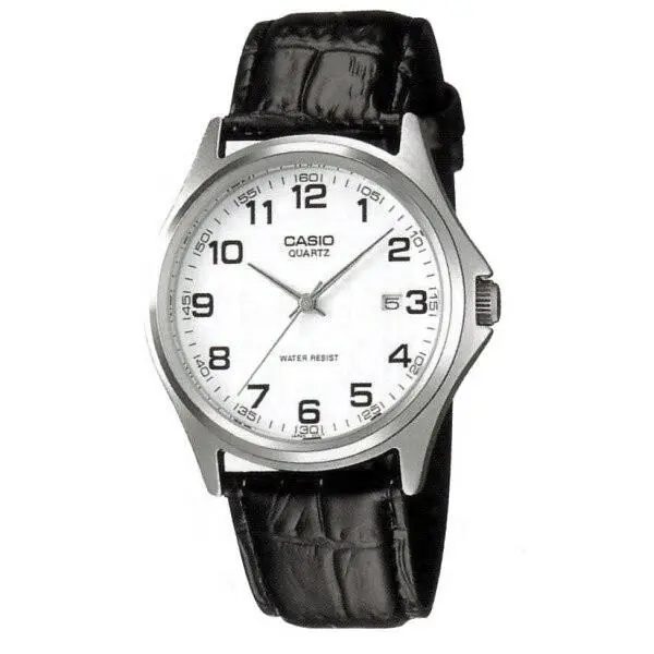 Casio MTP-1183E-7B Men`s Analog Black Leather Band Casual Watch