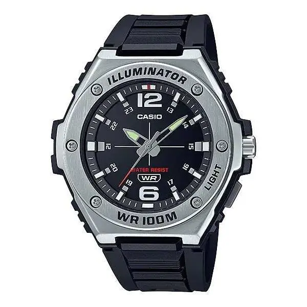 Casio MWA100H-1AV Men`s Black Resin Band 100 Meter WR Illuminator