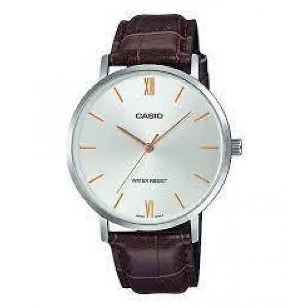 MTP-VT01L-7B2 Analog Mens Watch Brown Leather Band by Casio
