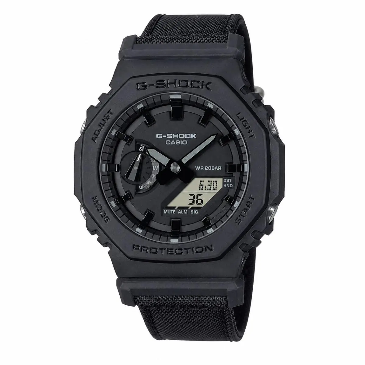 Casio G-shock Men`s Analog-digital Black Eco Fabric Watch - GA-2100BCE-1AER