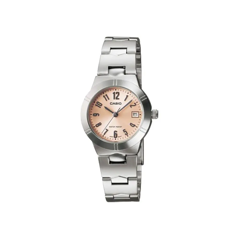 LTP1241D-4A3 Women`s Standard Stainless Steel Peach Dial 3-Hand Date by Casio