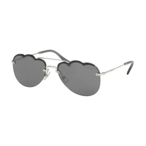 Miu Miu Sunglasses MU 56US 1BC 175 Silver/ Gray For Women