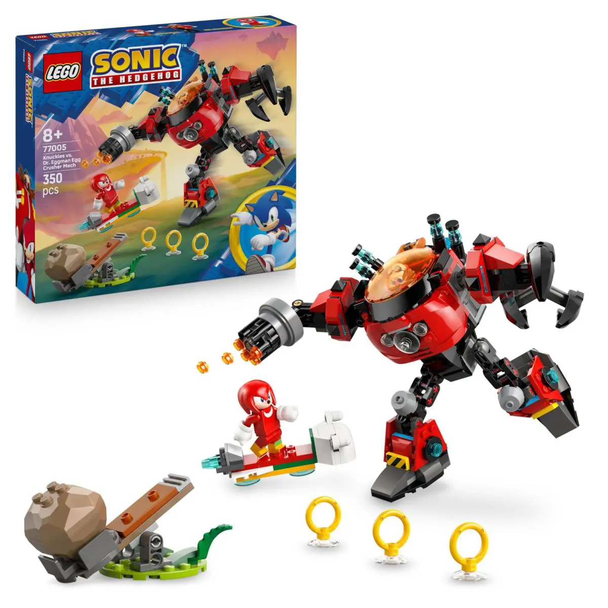 Lego Sonic The Hedgehog Knuckles Vs. Dr. Eggman Egg Crusher Mech Toy - Building