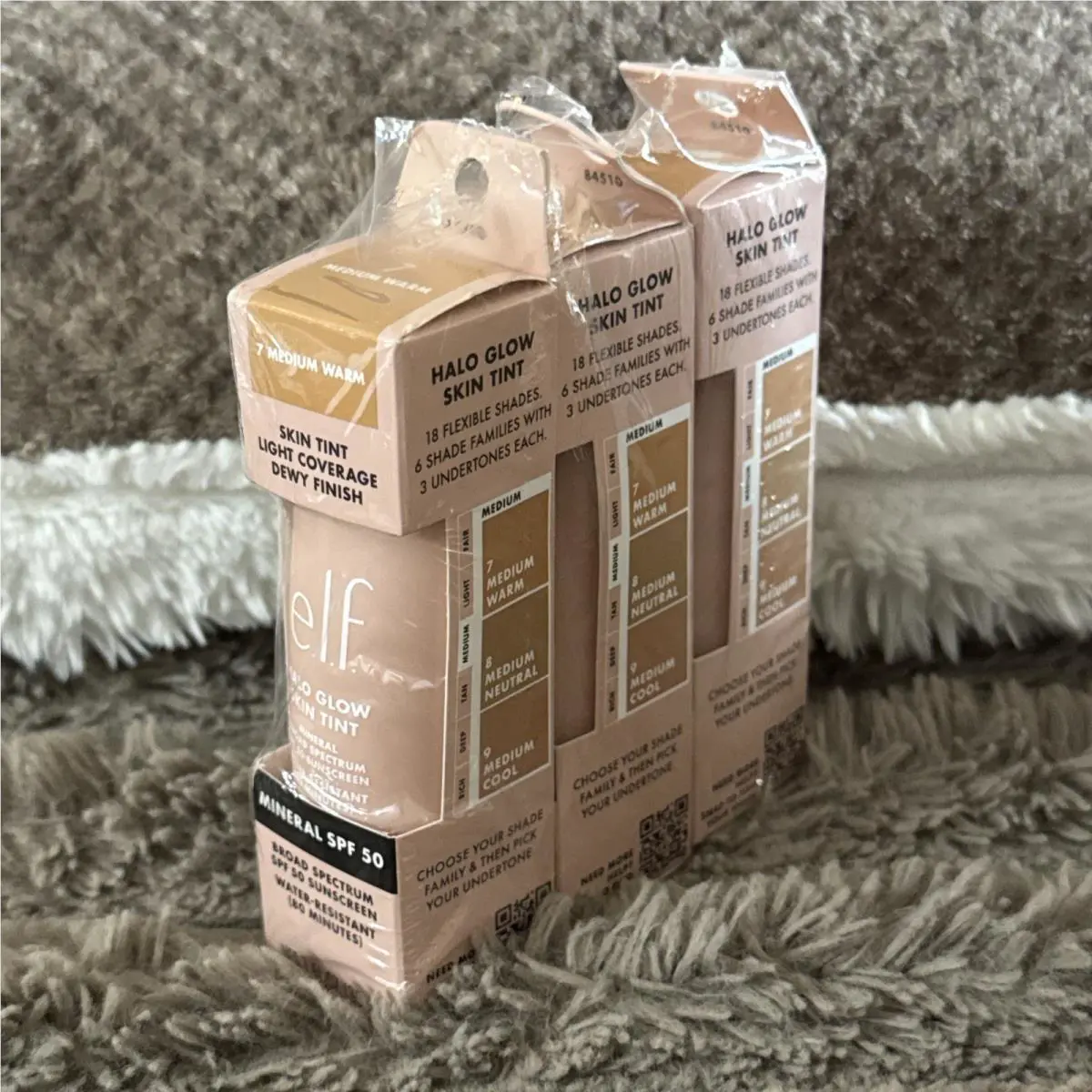 3 E.l.f. Halo Glow Skin Tint Spf 50 - 7 Medium Warm - 1oz