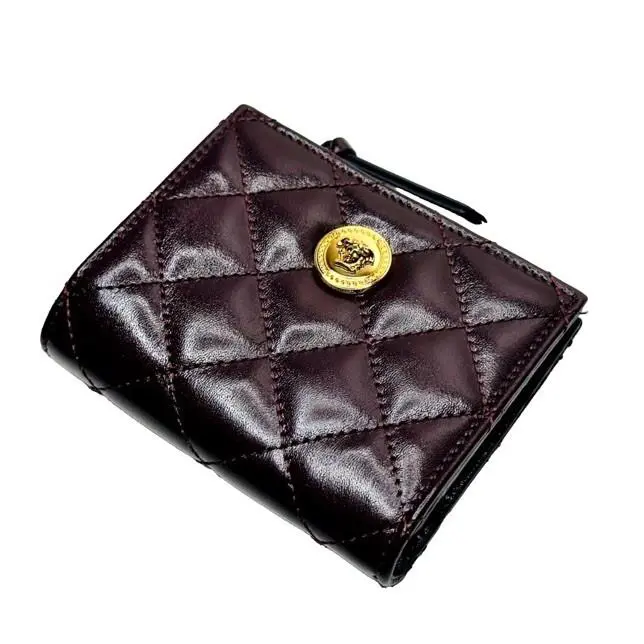 Versace Medusa Burgundy Red Bifold Quilted Leather Wallet Hot Deal