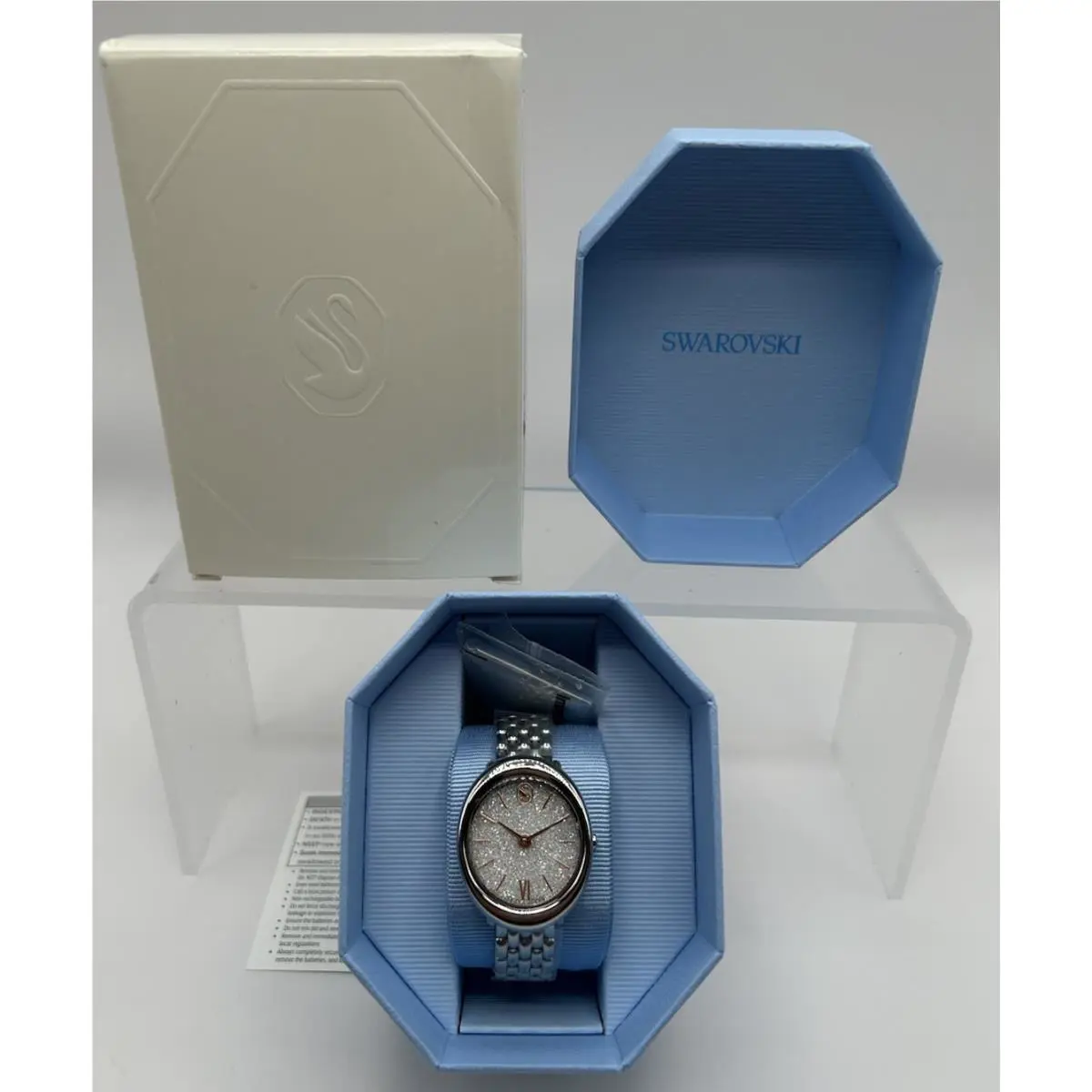 Swarovski Imber Oval Watch Swiss Made Metal Bracelet Stainless Steel 5717590