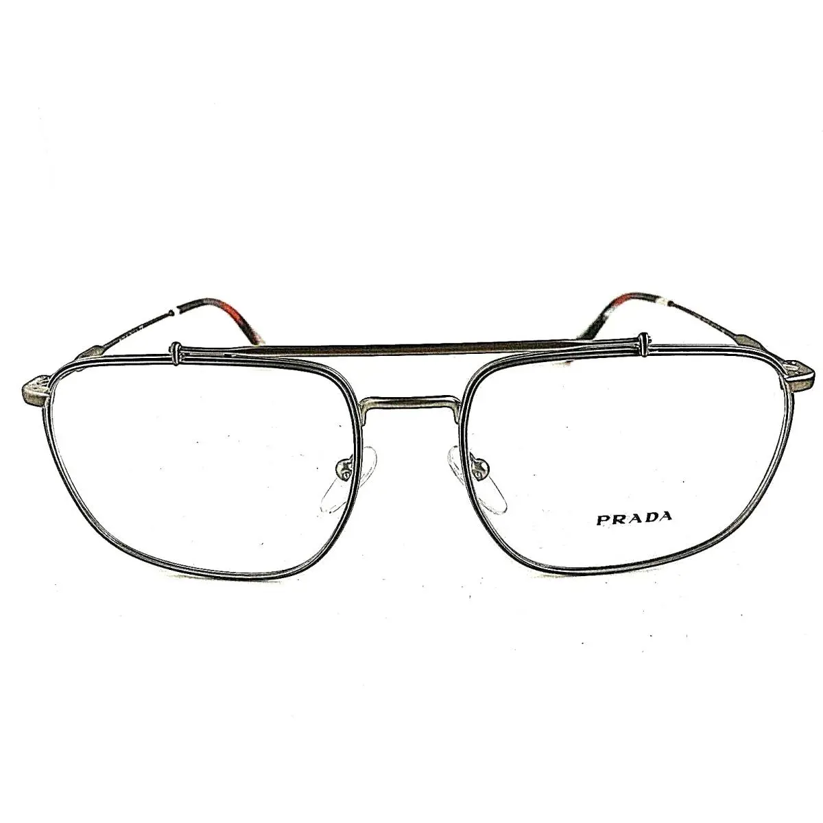 Prada Vpr 56U VIX-1O1 55mm Matte Silver Men`s Eyeglasses Frame Italy - Frame: Silver